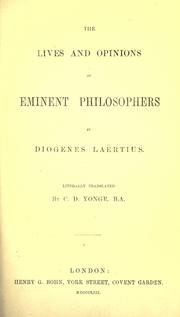 Front cover of The lives and opinions of eminent philosophers by Diogenes Laertius