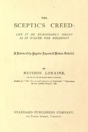 Front cover of The sceptic's creed by Nevison Loraine