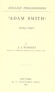 Front cover of Adam Smith (1723-1790) by James Anson Farrer