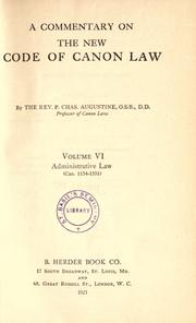 Front cover of A commentary on the new Code of canon law by Charles Augustine Rev. P., O.S.B.