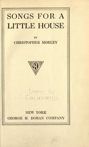 Front cover of Songs For A Little House by Christopher Morley