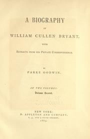 Cover of A biography of William Cullen Bryant by Parke Godwin