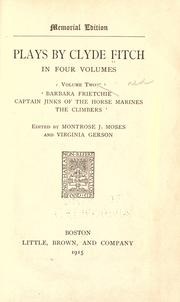 Cover of Plays by Clyde Fitch