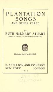 Cover of Plantation songs by Ruth McEnery Stuart
