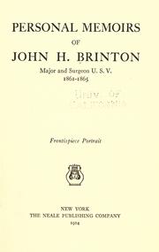 Front cover of Personal memoirs of John H. Brinton, major and surgeon U.S.V., 1861-1865 by Brinton, John H.