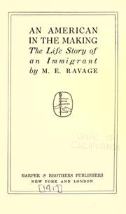 Cover of An American in the making by M. E. Ravage