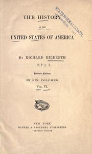 Front cover of The history of the United States of America by Richard Hildreth