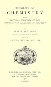 Cover of Theories of chemistry by Svante Arrhenius