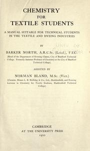 Cover of Chemistry for textile students by Barker North
