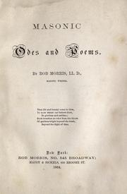Cover of Masonic odes and poems by Morris, Robert