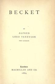 Cover of Becket by Alfred Lord Tennyson