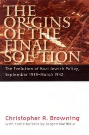 Front cover of The Origins of the Final Solution by Christopher R. Browning