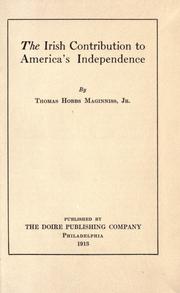 Front cover of The Irish Contribution To America's Independence by Thomas Hobbs Maginniss