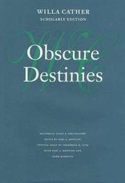 Cover of Obscure Destinies by Willa Cather