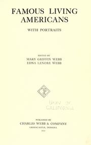 Front cover of Famous living Americans, with portraits by Mary Griffin Webb