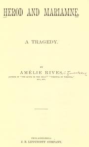 Front cover of Herod and Mariamne by Amélie Rives Troubetzkoy