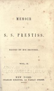 Front cover of A memoir of S. S. Prentiss by George Lewis Prentiss