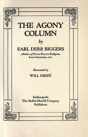 Cover of The Agony Column by Earl Derr Biggers