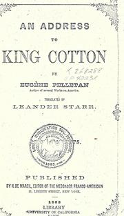 Cover of Adresse au Roi Coton by Eugène Pelletan