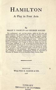 Cover of Hamilton by Mary P. Hamlin