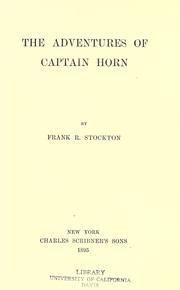 Cover of The Adventures of Captain Horn by Frank R. Stockton