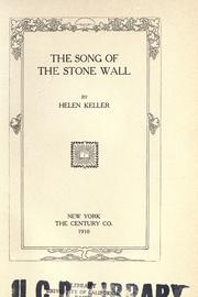 Front cover of The song of the stone wall by Helen Keller