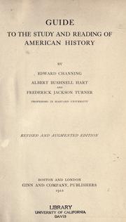 Cover of Guide to the study of American history by Channing, Edward