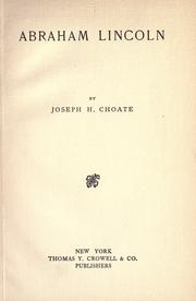 Cover of Abraham Lincoln by Joseph Hodges Choate