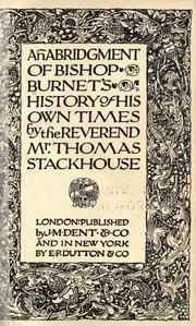 Front cover of An abridgment of Bishop Burnet's history of his own times by Burnet, Gilbert