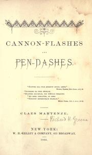 Front cover of Cannon-flashes and pen-dashes .. by Richard Henry Greene