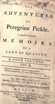 Cover of The adventures of Peregrine Pickle by Tobias Smollett