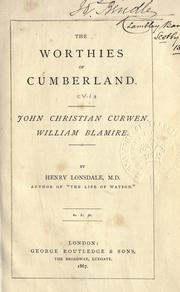 Front cover of The worthies of Cumberland by Henry Lonsdale