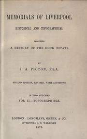 Front cover of Memorials of Liverpool, historical and topographical by James Allanson Picton
