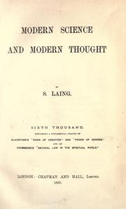 Cover of Modern science and modern thought by S. Laing