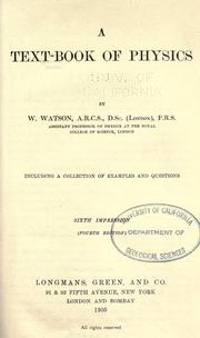 Front cover of A text-book of physics by W. Watson