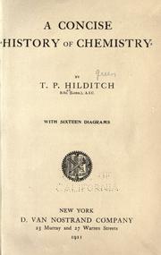 Front cover of A concise history of chemistry by Hilditch, Thomas Percy