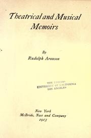 Front cover of Theatrical and musical memoirs by Rudolph Aronson