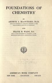 Front cover of Foundations of chemistry by Arthur A. Blanchard