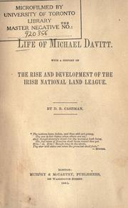 Front cover of The life of Michael Davitt by D. B. Cashman
