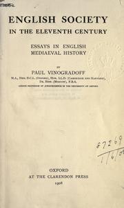 Cover of English society in the eleventh century by Paul Vinogradoff