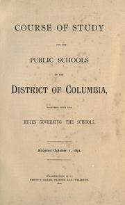 Front cover of Course of study for the public schools of the District of Columbia by District of Columbia. Board of Trustees of Public Schools.