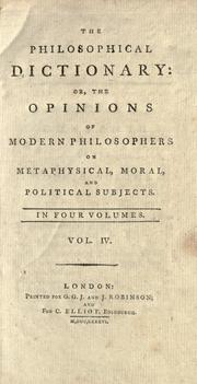 Front cover of The philosophical dictionary by Franz Xaver Swediauer