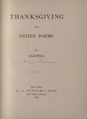 Front cover of Thanksgiving and other poems by Bessie Lawrence