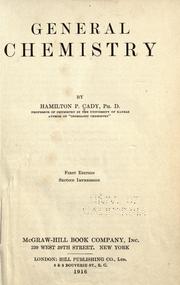 Front cover of General chemistry by Hamilton Perkins Cady