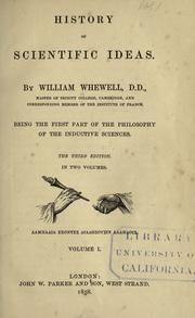 Front cover of History of scientific ideas by William Whewell