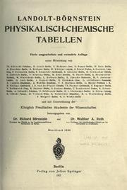 Cover of Landolt-Börnstein Physikalisch-Chemische Tabellen by H. Landolt