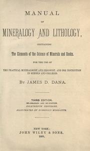 Cover of Manual of mineralogy and lithology by James D. Dana