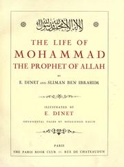 Front cover of The life of Mohammad the prophet of Allah by Etienne Dinet