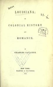 Front cover of Louisiana by Charles Gayarré