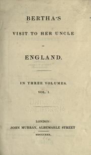 Cover of Bertha's visit to her uncle in England by Jane Haldimand Marcet